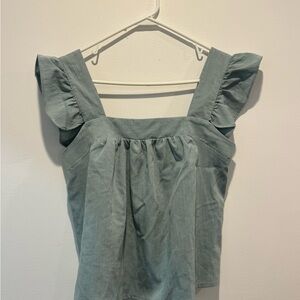 Women's Ruffle Sleeve Top in Green